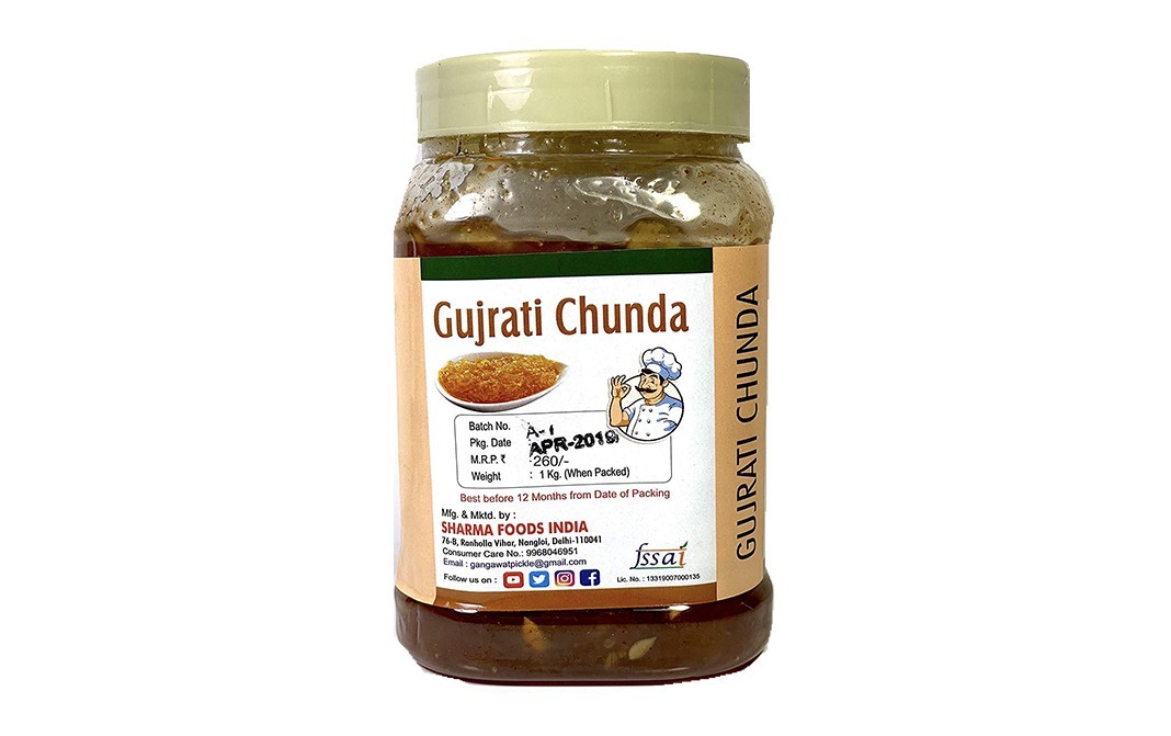 Gangawat Gujrati Chunda    Plastic Jar  1 kilogram
